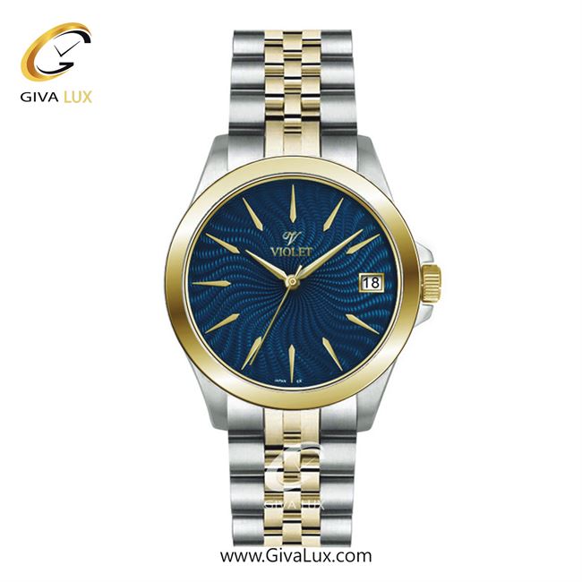 ساعت مچی اورجینال زنانه ویولت VIOLET نقره ای-طلایی | نقره ای-طلایی| سرمه ای| کد رفرنس 0592/2 سایز متوسط 